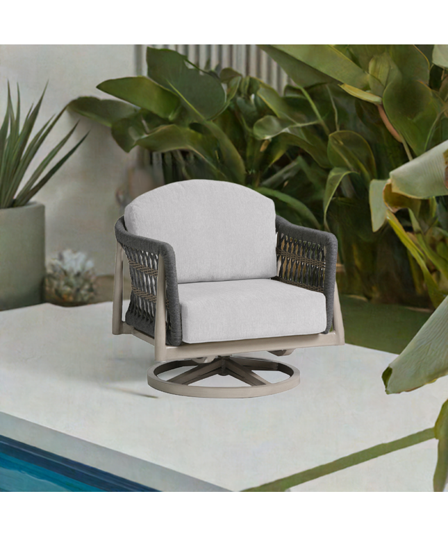 Ratana Coconut Grove Swivel Rocker FN60168 - Metz Dove