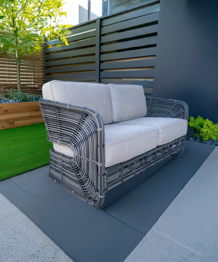 Woodard Carver Cushion Love Seat S675021 - Rumor Slate
