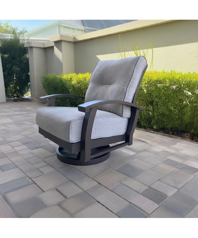 Mallin Georgetown Cushion Spring Swivel Lounge Chair GT-486 - Bronze / Verona Mushroom