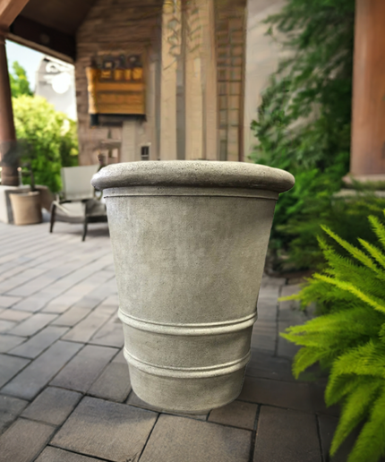 Campania Urbino 32" W x 36" H Round Extra Large Cast Stone Planter P-856-GS - Greystone