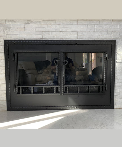 Luxembourg Traditional Fireplace Doors - Textured Black