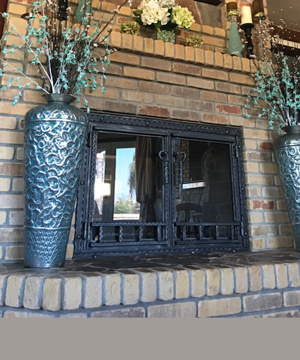 Luxembourg Traditional Fireplace Doors - Metallic Latte