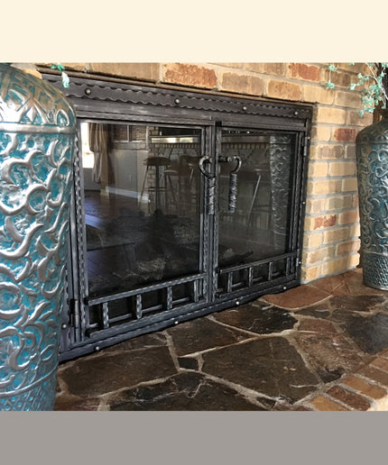 Luxembourg Traditional Fireplace Doors - Metallic Latte