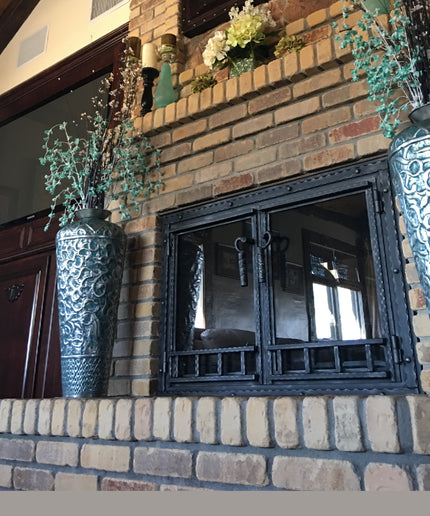 Luxembourg Traditional Fireplace Doors - Metallic Latte