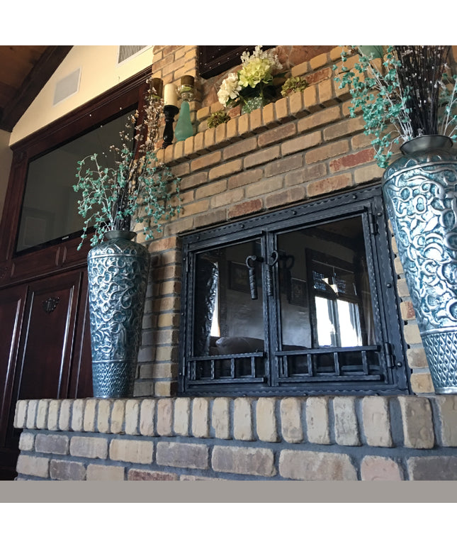 Luxembourg Traditional Fireplace Doors - Metallic Latte