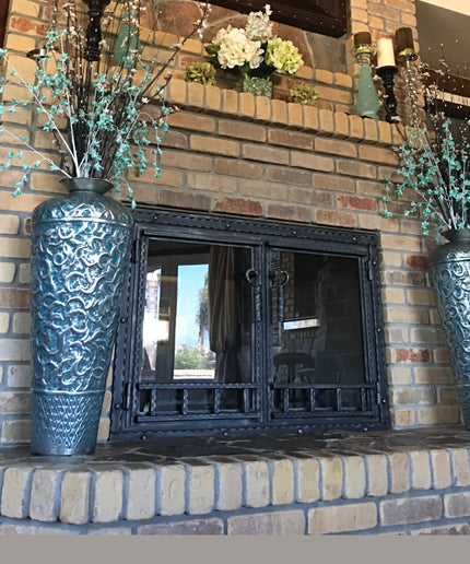 Luxembourg Traditional Fireplace Doors - Metallic Latte