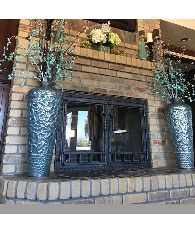 Luxembourg Traditional Fireplace Doors - Metallic Latte
