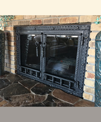 Luxembourg Traditional Fireplace Doors - Metallic Latte