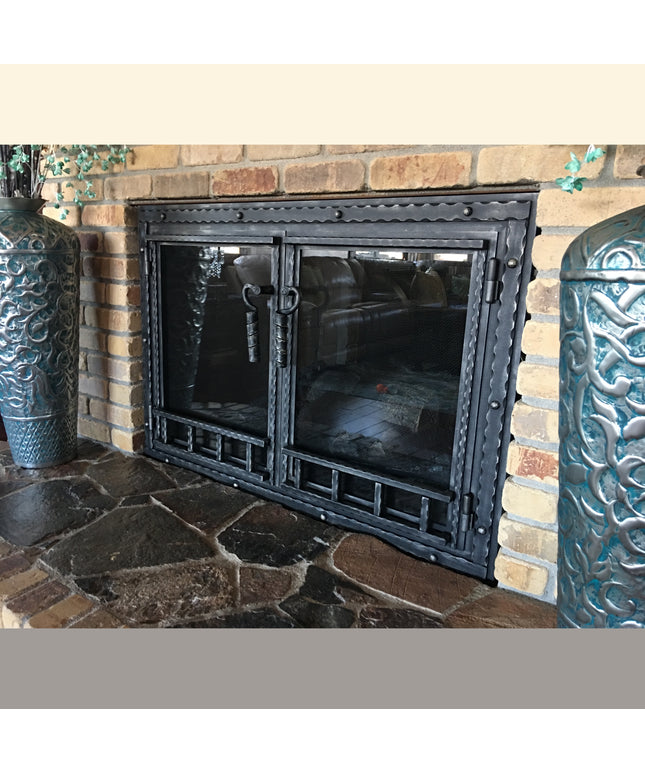 Luxembourg Traditional Fireplace Doors - Metallic Latte