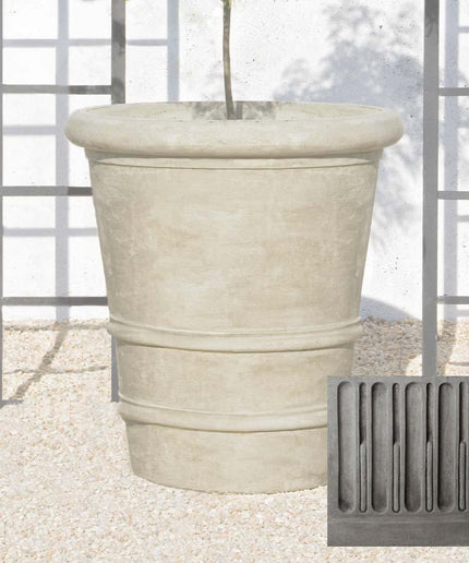 Campania Urbino 25.5" W x 28" H Round Large Cast Stone Planter P-427-GS - Greystone