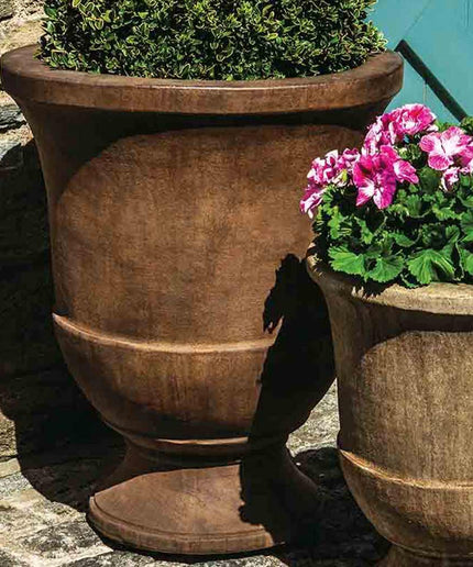 Campania Pascal 23" W x 28" H Round Large Cast Stone Urn Planter P-664-PN - Pietra Nuova