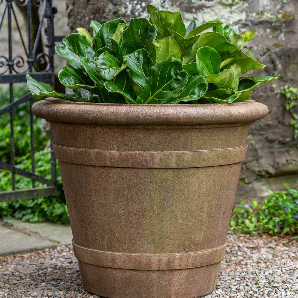 outdoor stone pots for plants Certosa Planter by Campania International Aged Limestone