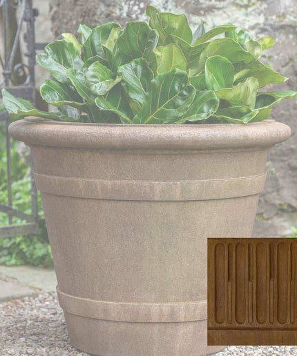 Campania Certosa 28" W x 22.5" H Round Cast Stone Planter P-819-PN - Pietra Nuova