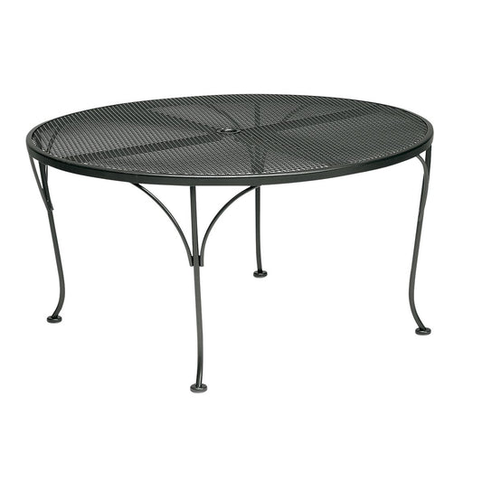 Woodard 42" Iron Round Umbrella Coffee Table 190294 - Textured Black