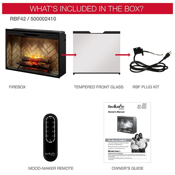 42" Dimplex Revillusion® Electric Fireplace Herringbone 500002410