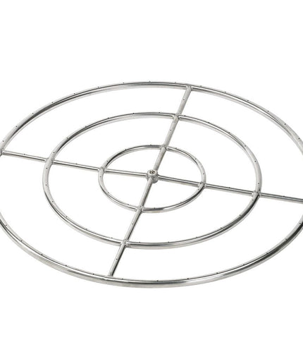 American Fireglass 36" Triple-Ring Stainless Steel Burner with a 3/4" Inlet SS-FR-36