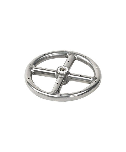 American Fireglass 6" Double-Ring Stainless Steel Burner with a 1/2" Inlet SS-FR-6